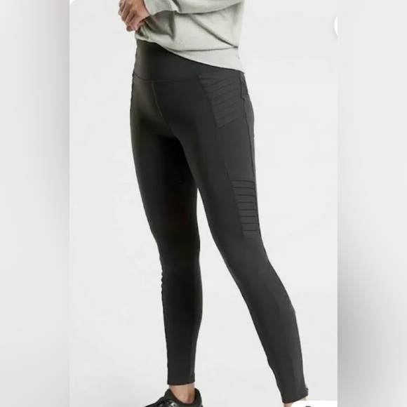 Athleta Pants - Athleta Black Delancey Moto Tights